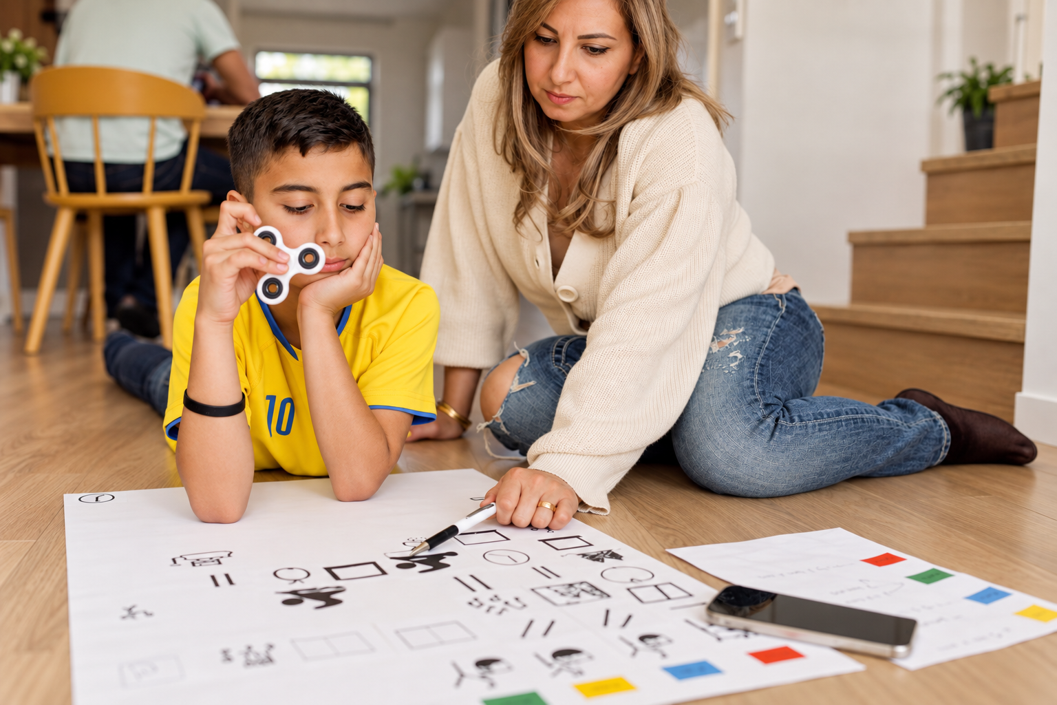 Attività creativa tra madre e figlio