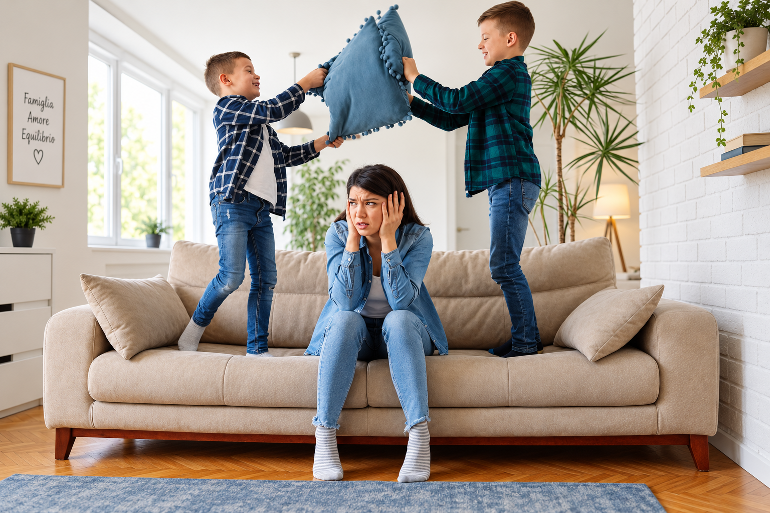 Caos familiare sul divano