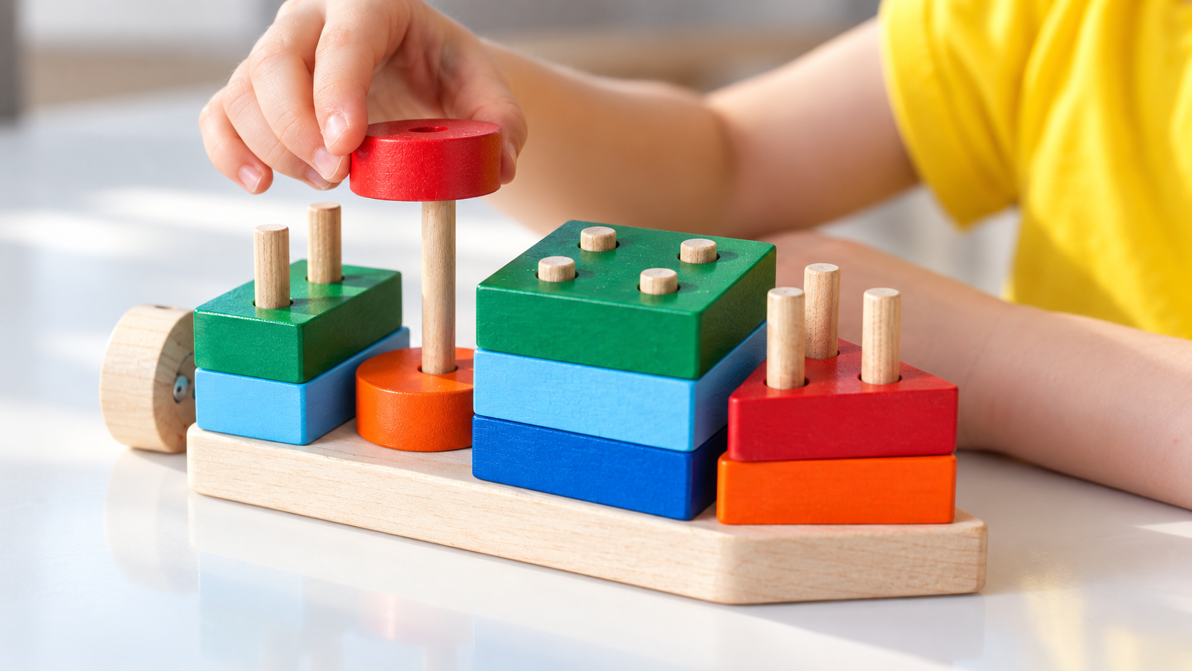 Gioco a incastro colorato in legno